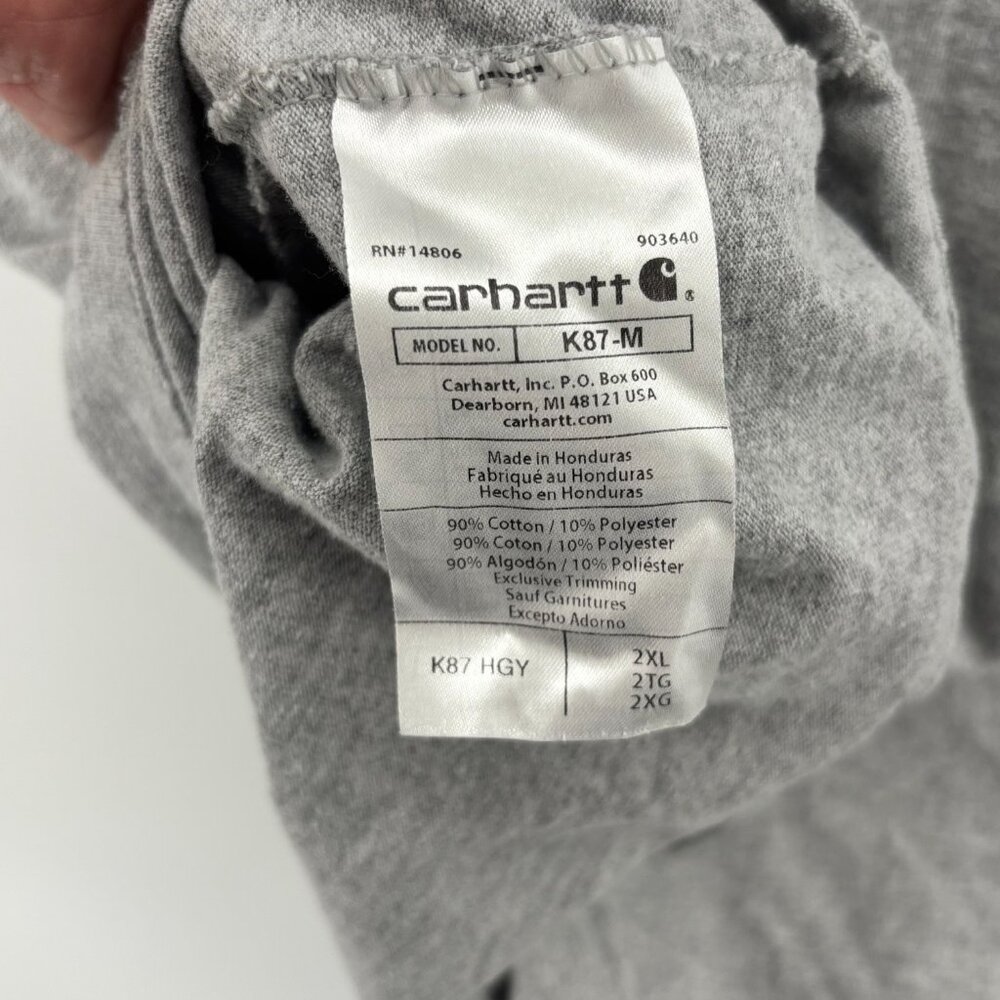 Carhartt Mens Gray Short Sleeve Loose Fit Crew Neck Pocket T-Shirt Size 2XL - Picture 6 of 8